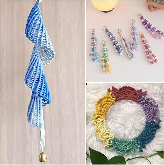 98.46 Feet Light Blue 3mm Macrame Cord Twisted Soft Macrame Rope Segment Dyed - Image 7