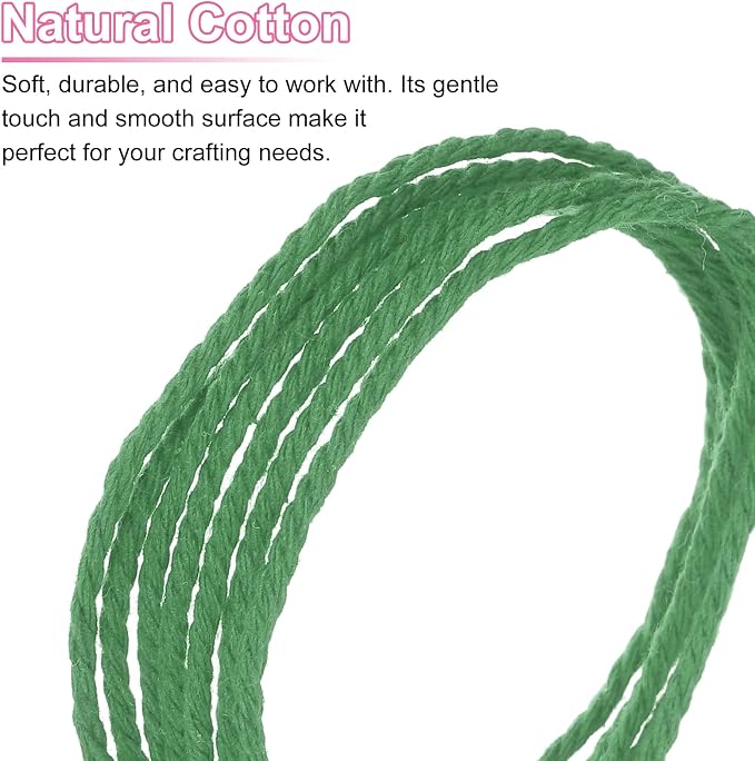 HARFINGTON Natural Macrame Cord 2mm x 220 Yards 3 Strand Twisted Cotton Macrame - Image 4