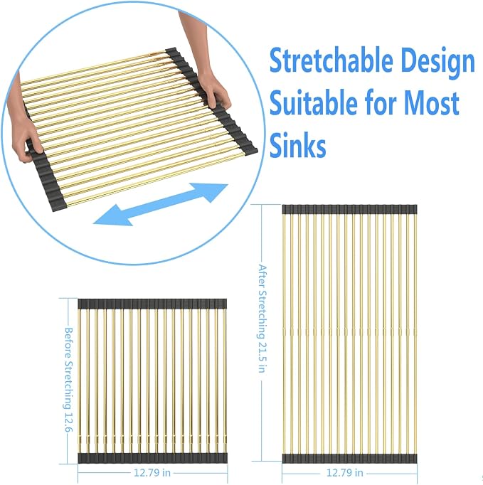 Expandable Large Draining Rack, Roll Up Heat-Resistant Dish Drainer - Image 2