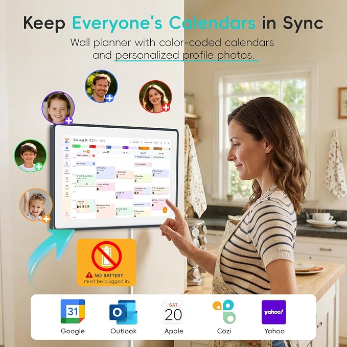Westsee 15.6" Digital Wall Calendar Frame – Interactive Touchscreen Eletronic - Image 2