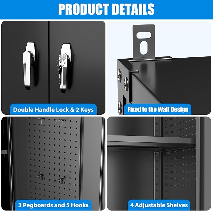 Extra Deep & Wide Metal Garage Storage Cabinet - Image 5