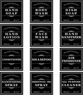12Pcs Black Waterproof Minimalist Bathroom Bottle Labels Removable Organization by UHEYHOME
