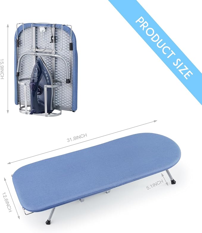 BiJun Small Ironing Board, Foldable Table Top Ompact Portable Mini Ironing - Image 5