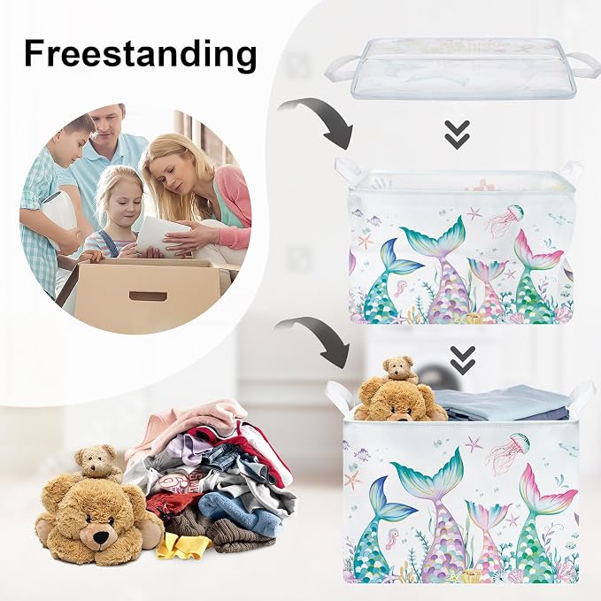 Fantasy Princess Laundry Hamper Colorful Large Storage Basket Collapsible - Image 3