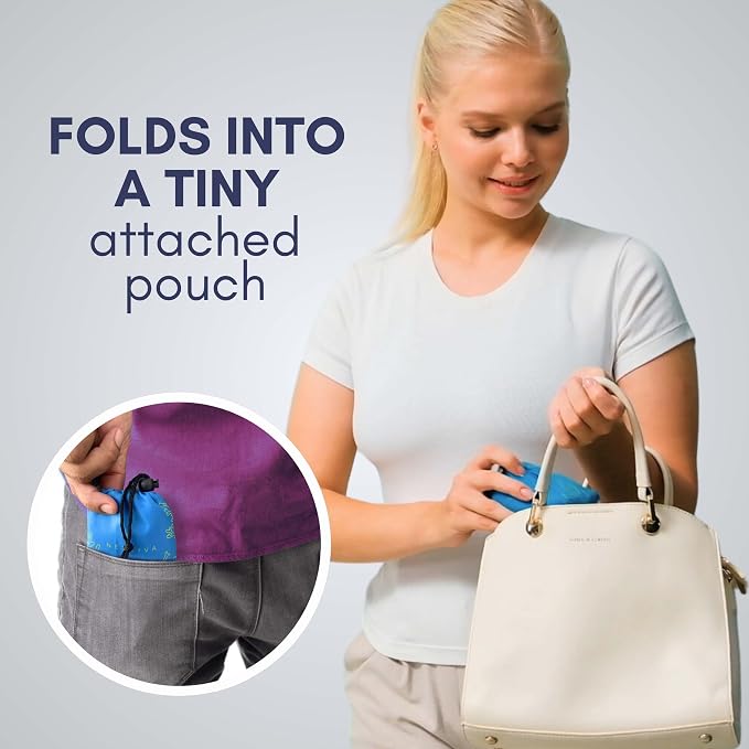 5 Pack Foldable Grocery Bags into Tiny Pouch - Image 5