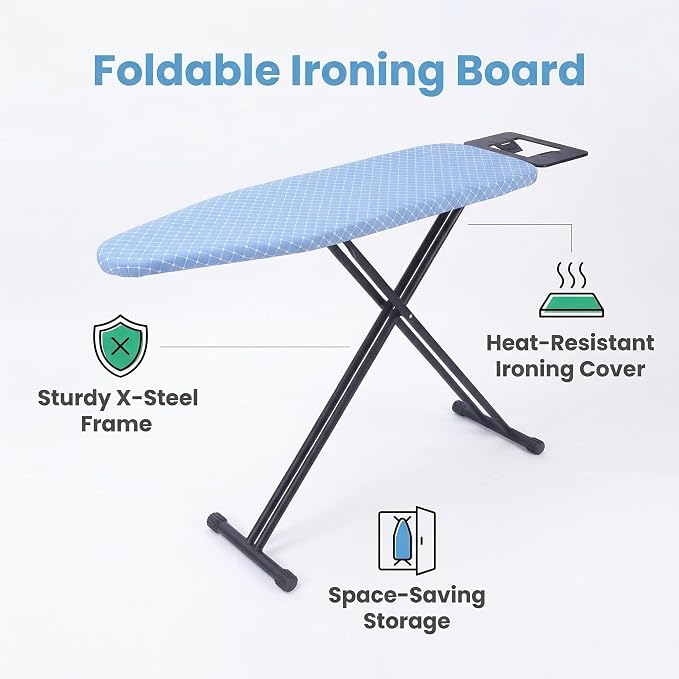 Compact Ironing Board 36" x 12", Adjustable Height Foldable Iron Board - Image 4