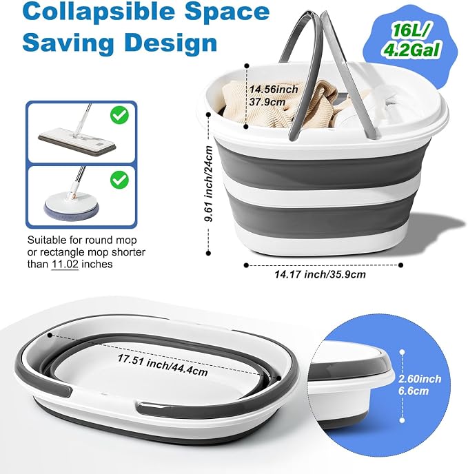 16L Collapsible Mop Bucket - Image 3