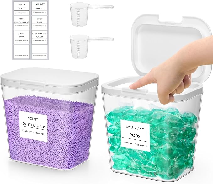 Lifewit 5 Pack 0.72 Gal Laundry Pods container & 0.5 Gal Dryer Sheets Holder by Lifewit