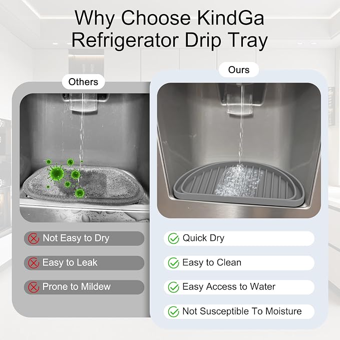 KindGa Refrigerator Drip Tray Catcher, Mini Fridge Drip Tray Protects Ice and - Image 8