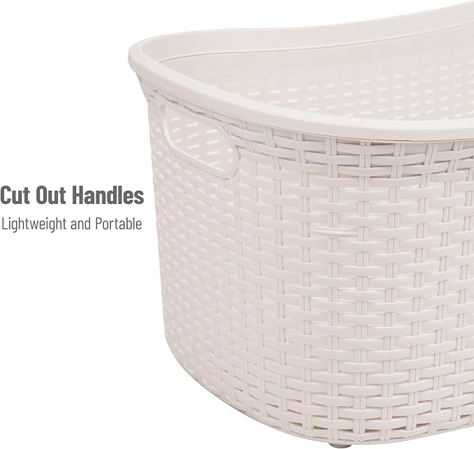 Mind Reader 40L Laundry Basket, Clothes Hamper, Premium Wicker Design - Image 4