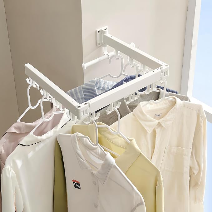 JOOM Clothes Drying Rack Wall Mounted, Folding Clothes Drying Rack, Retractable - Image 6