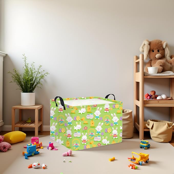HIYAGON Easter Basket for Kids Boys and Girls Cute Storage Organizer Bin Box - Image 2