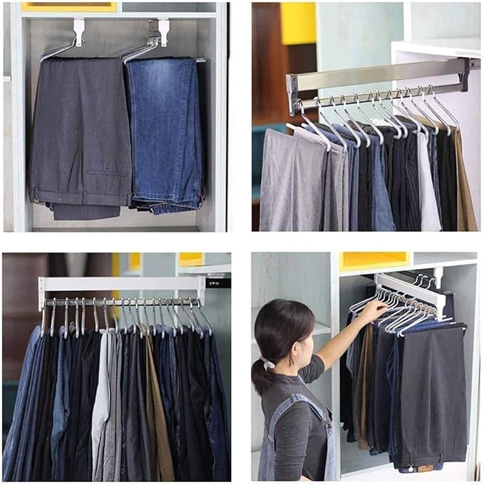 30-80cm Extendable Closet Rod Clothes Drying Rack - Image 4