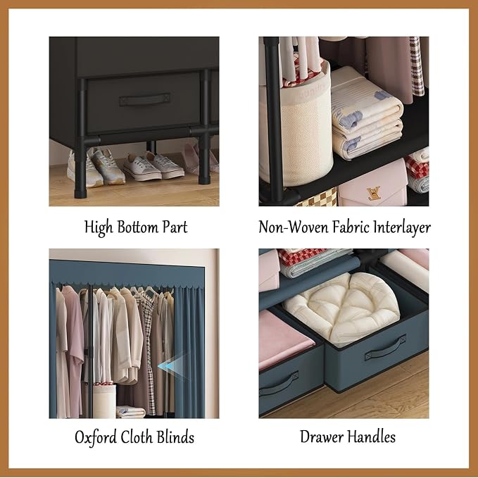 Portable Closet, Garment Rack, Heavy Duty Clothes Rack - Image 7