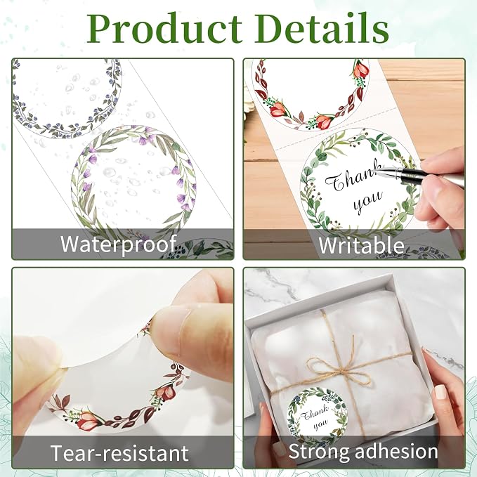 400Pcs Canning jar Labels, 2 inch White Mason jar Labels, Christmas Gift Labels - Image 3