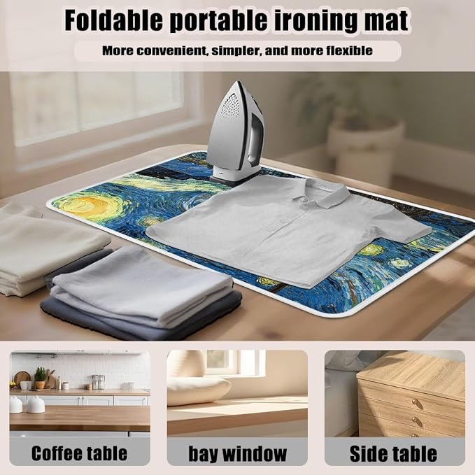Ironing Mat The Starry Night Pattern Foldable Ironing Pad Portable Board Iron - Image 4