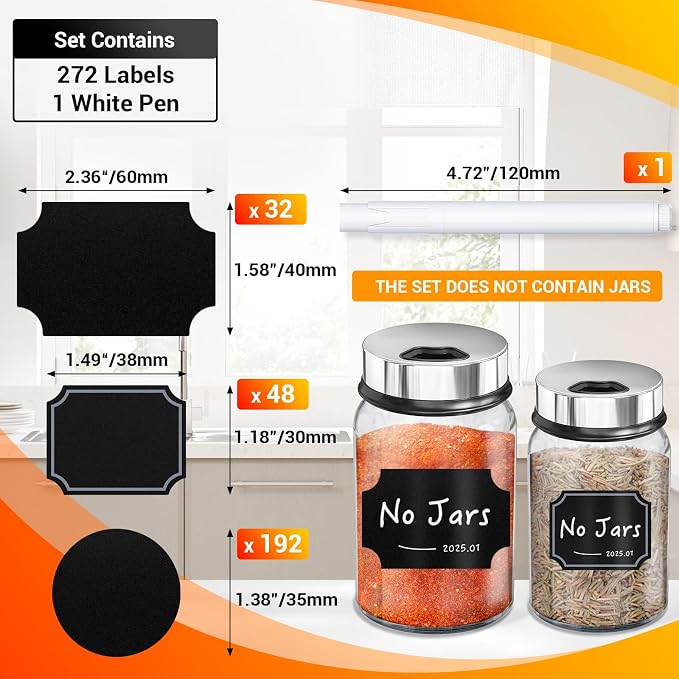 Segarty Spice Jars Labels, Removable Blank Stickers to Write-on - Image 2