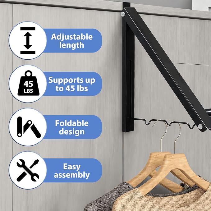 Over The Door Hanger, Foldable Over The Door Drying Rack - Image 2