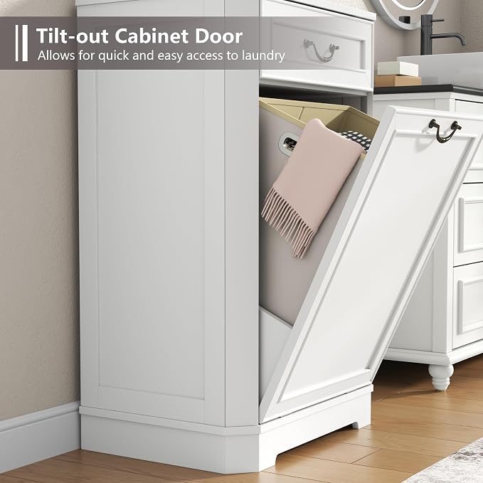 Loomie Tilt Out Laundry Hamper Cabinet, Hidden Laundry Cabinets - Image 4
