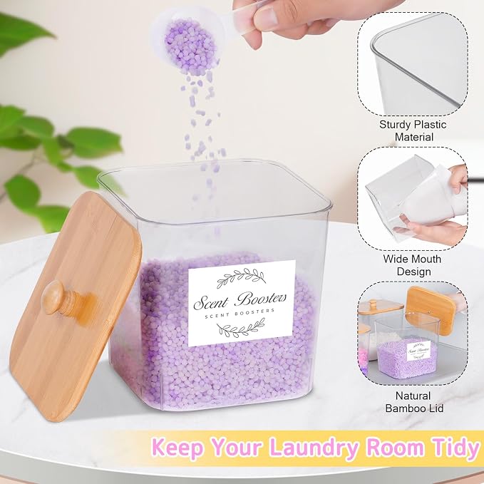 efluky 3 Pack Laundry Pods Container & Dryer Sheet Holder Set, Detergent Pods - Image 2