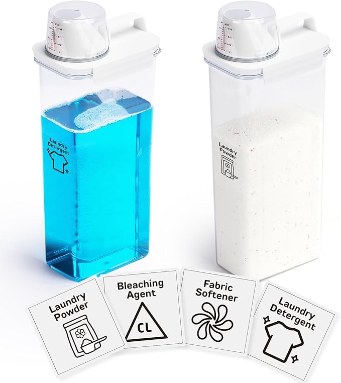 Laundry Detergent Dispenser-2 Pack, 98 oz Detergent Dispenser by BikkiiHomeGoodsWiseChoice