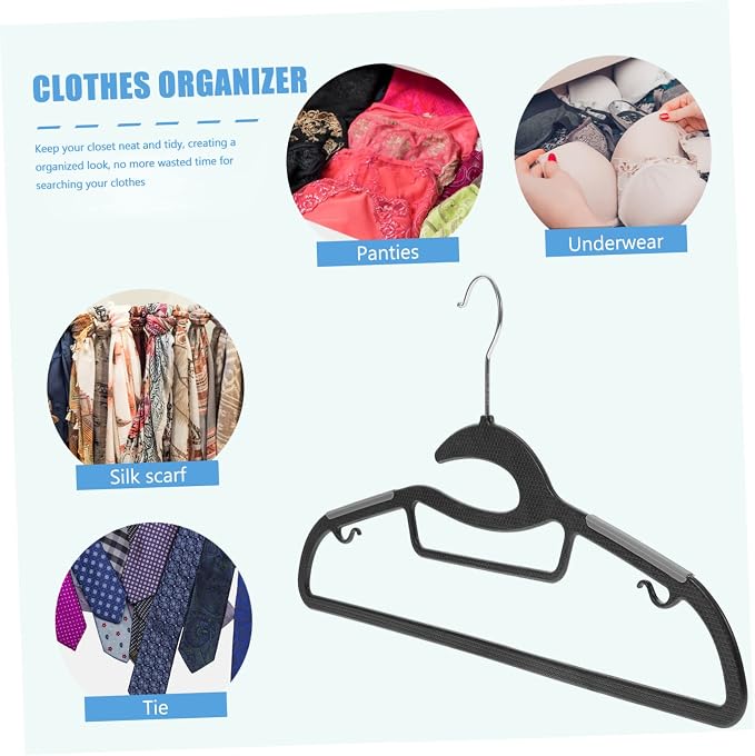 10pcs Extra Wide Non-Slip Plastic Hangers - Image 3