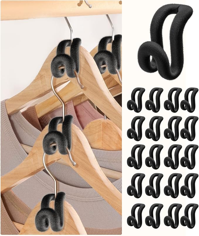 Velvet Clothes Hanger Connector Hooks 40PCS Space Saving Hanger Hooks Space by Snoquir