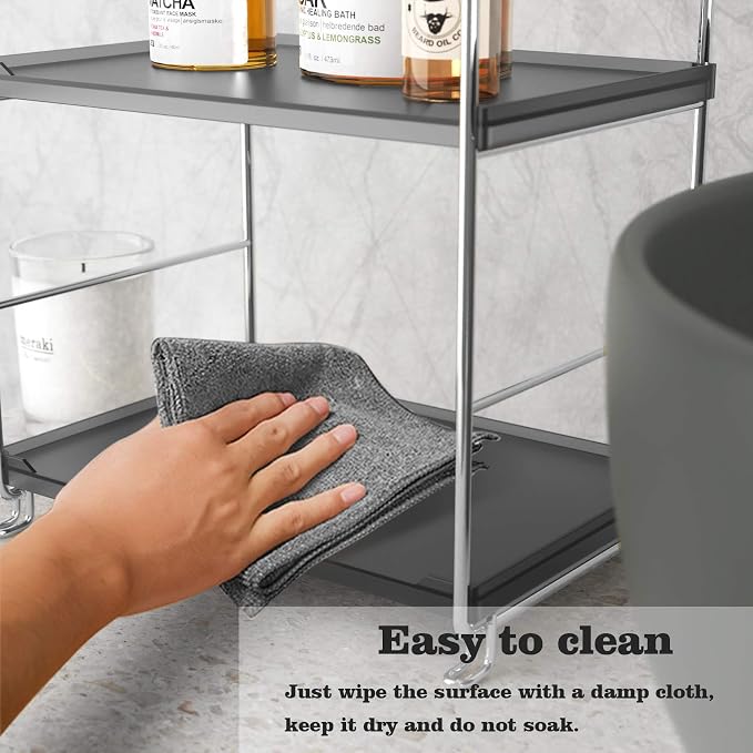 2-Tier Bathroom Organizer Countertop Storage Shelf, Vanity Tray Cosmetic - Image 4