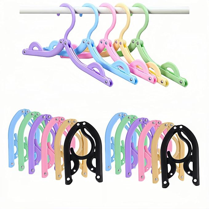 12 Pcs Travel Folding Hangers Cruise Ship Essentials, Portable Plastic Folding by Unknown