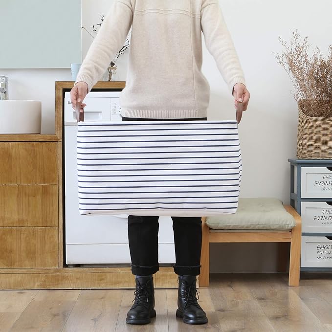 Hinwo 70L Extra Large Storage Bins, Foldable Clothes Storage Baskets - Image 2