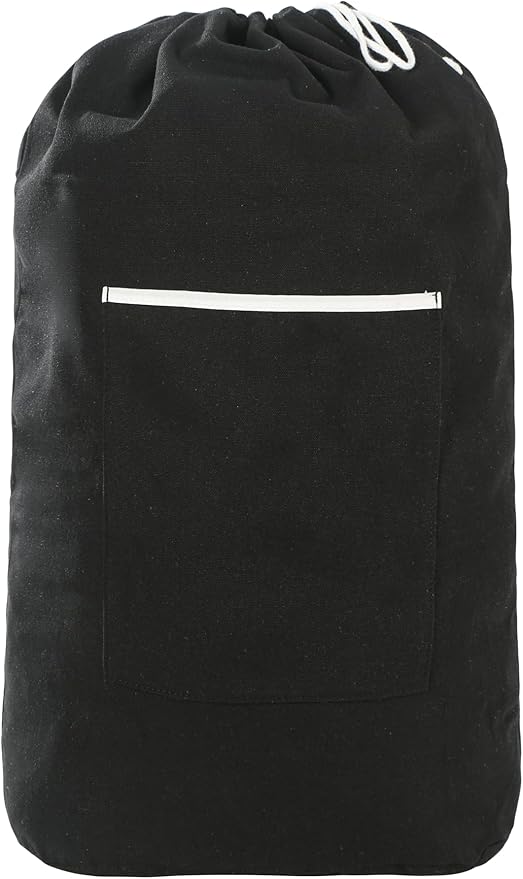 Canvas Laundry bag, Washable Laundry backpack, Adjustable Straps, Large Front - Image 5