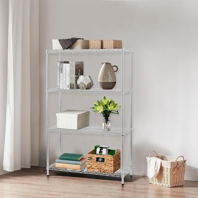 Meet perfect 4-Tier Heavy Duty Wire Shelving Unit, 1000 lbs Total Capacity - Image 2