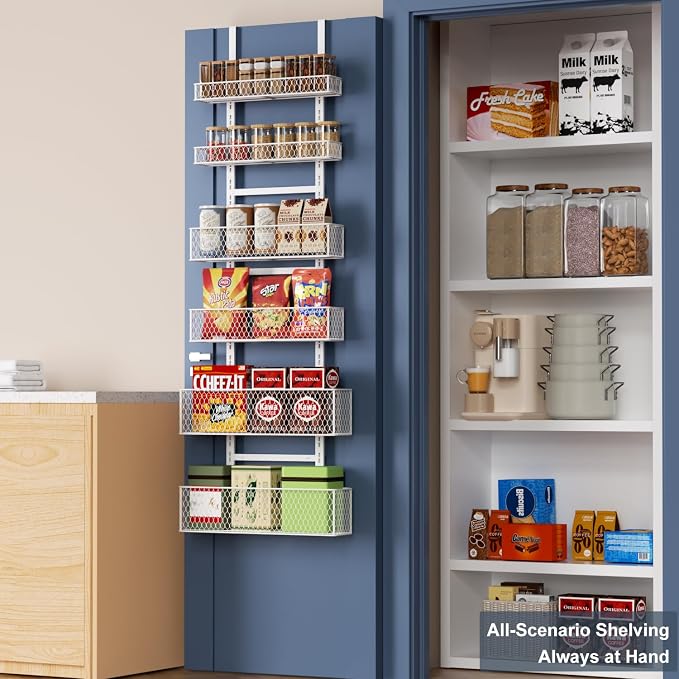 6-Tier Over The Door Pantry Organizer, Hanging Spice Rack - Image 7
