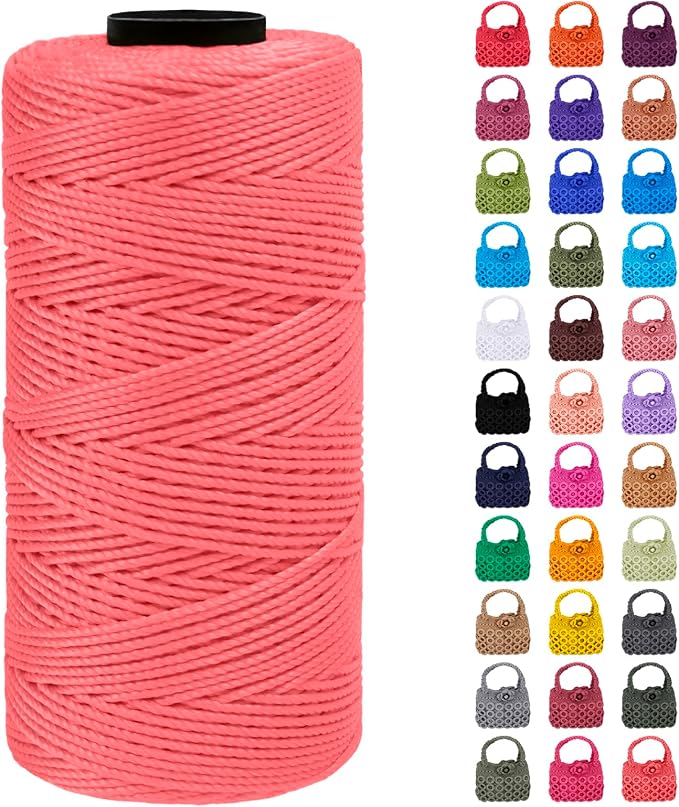 Braided Macrame Cord 1.5mm x 218yards Polypropylene Rope Polyester Rope Yarn by LEREATI