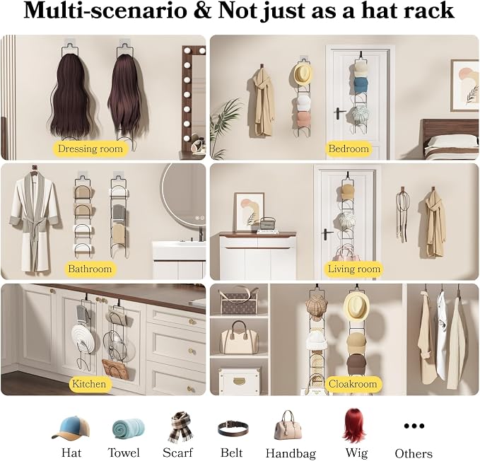 10Pack Over The Door Hat Organizer - Image 7