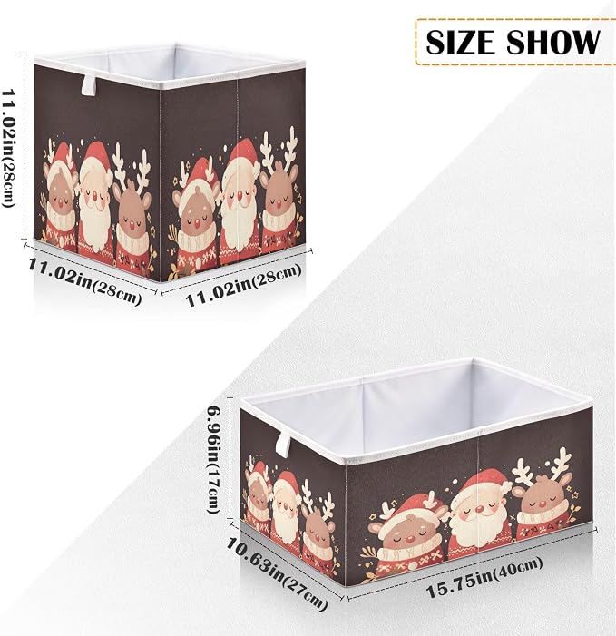 senya Large Storage Bins Deer Sweater Santa Claus Collapsible Foldable Storage - Image 3