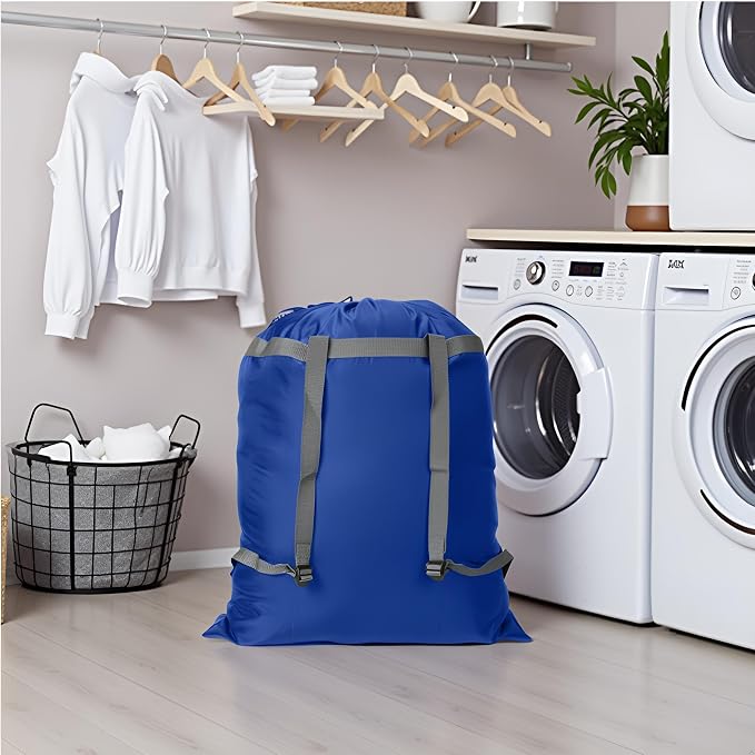 2 Pack Laundry Bag Backpack, 27” x 34”Sturdy Laundry Bag - Image 6