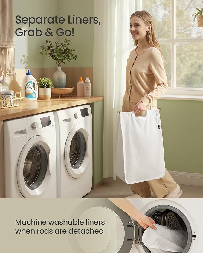 SONGMICS 2-Section Laundry Hamper - Image 6