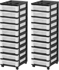 IRIS USA 2 Pack 10-Drawer Plastic Rolling Storage Cart Organizer by IRISUSA
