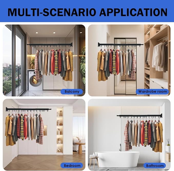 Clothes Drying Rack, Laundry Hanging Rack Wall Wount - Image 5