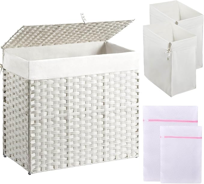 Greenstell Laundry Hamper with Lid, 125L Laundry Basket with 2 Removable Liner by Greenstell