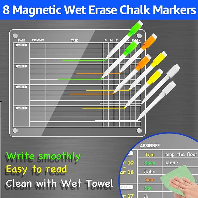 PigPotParty Acrylic Magnetic Monthly Chore Chart - Image 4