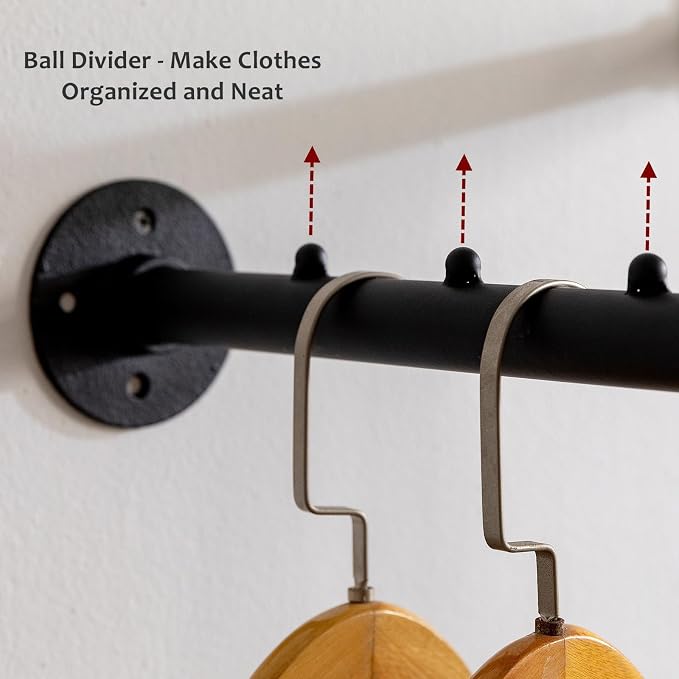 Industrial Wall Pipe Clothes Bar - Image 5