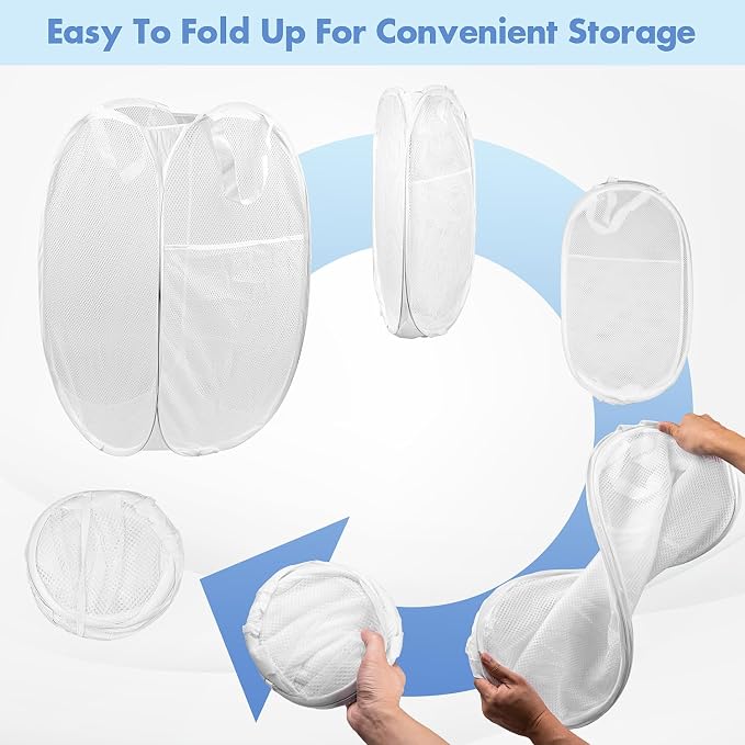 DUCOO Pop Up Hamper, Foldable Mesh Laundry Basket - Image 5