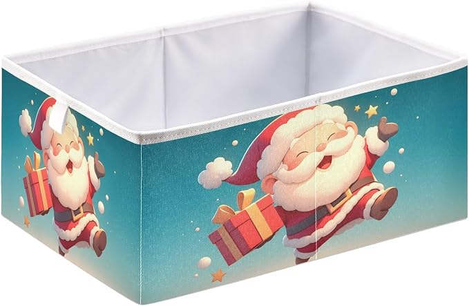 senya Large Storage Bins Pattern Santa Claus Christmas Collapsible Foldable - Image 2
