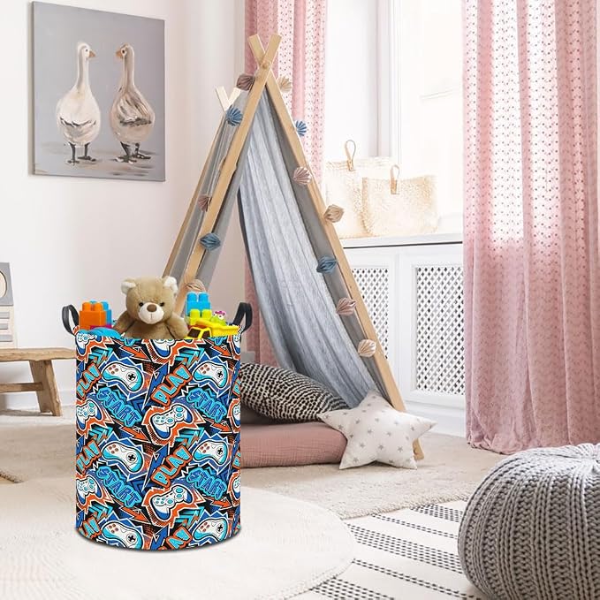 19.7" Laundry Basket, Dirty Clothes Hamper, Waterproof Storage Bin, Room Decor - Image 2