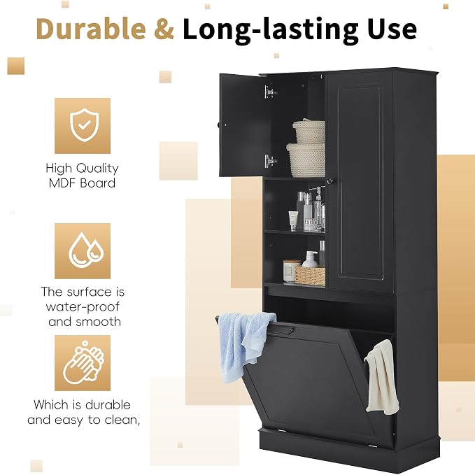 68" Tall Bathroom Storage Cabinet - Image 6