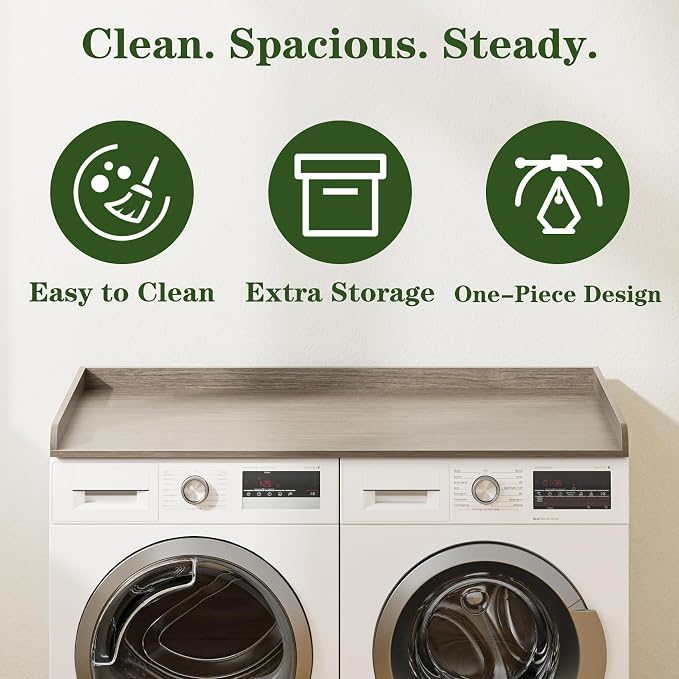 Washer Dryer Countertop, Laundry Room Organization and Storage, 27.6" x 54" - Image 3
