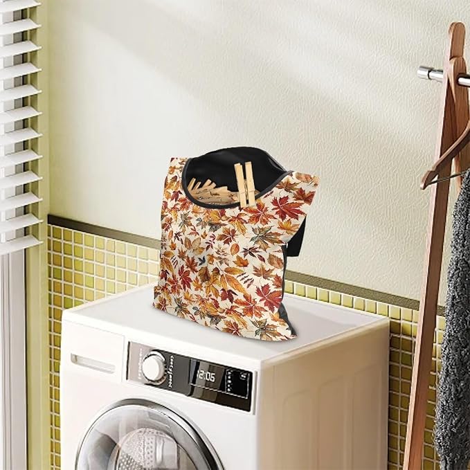 Fall Maple Clip Storage Bag Portable Laundry Clothes Pin Holder Machine - Image 2