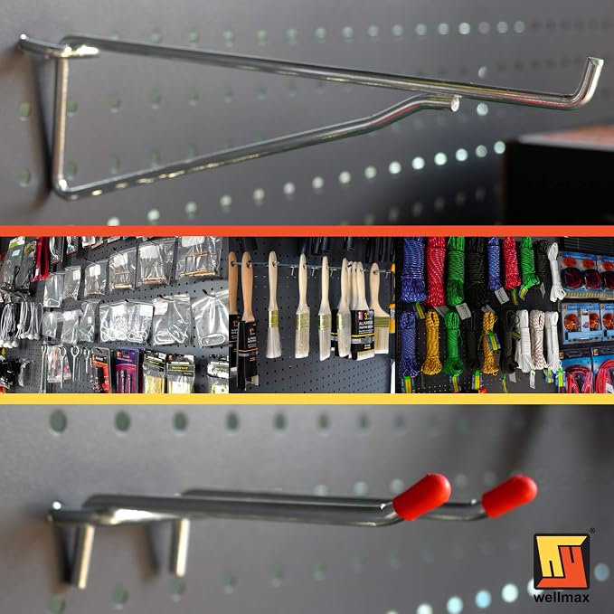 Wellmax Heavy Duty Pegboard Hooks Set – 30-Piece Peg Board Organizer Accessories - Image 5